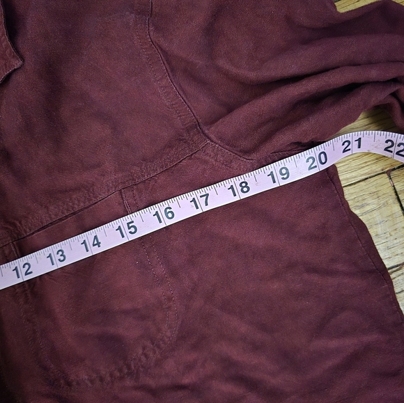 CHICO'S DESIGN RED CROPPED JACKET Linen Blend SIZE 1 M 8-10 - Picture 9 of 10